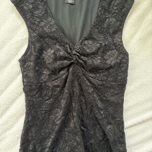 Vintage Y2K Black Lace Top Rampage Brand Size M